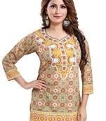 Eye Catching Faux Crepe Printed Short Kurti  For Women
