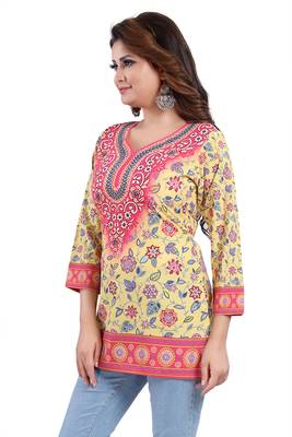 Alluring Faux Crepe Printed Short Kurti  For Women 3