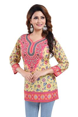 Alluring Faux Crepe Printed Short Kurti  For Women 5