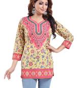 Alluring Faux Crepe Printed Short Kurti  For Women