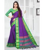 purple silk saree with blouse piece