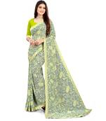 Grey Georgette Saree With Blouse Piece