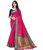 wine cotton saree with blouse piece