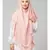 Pink Polyester georgette Triangle tow layers tie at back Ready to wear Hijab cum Naqab