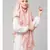 Pink Polyester georgette Triangle tow layers tie at back Ready to wear Hijab cum Naqab