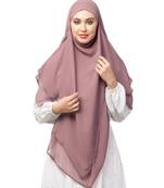 mauve georgette two-layer tie-back ready-to-wear hijab cum naqab