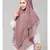 Mauve pink Polyester georgette Triangle tow layers tie at back Ready to wear Hijab cum Naqab