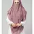 Mauve pink Polyester georgette Triangle tow layers tie at back Ready to wear Hijab cum Naqab