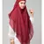 Maroon Polyester georgette Triangle tow layers tie at back Ready to wear Hijab cum Naqab