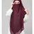 Wine Polyester georgette Triangle tow layers tie at back Ready to wear Hijab cum Naqab