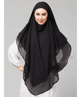 nazneen hijab naqab black georgette tie back 2