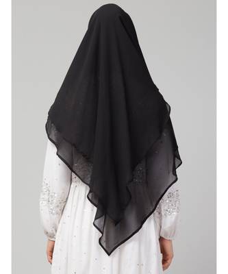 nazneen hijab naqab black georgette tie back 5