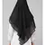 Black Polyester georgette Triangle tow layers tie at back Ready to wear Hijab cum Naqab