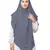 Grey Polyester georgette Triangle tow layers tie at back Ready to wear Hijab cum Naqab