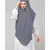 Grey Polyester georgette Triangle tow layers tie at back Ready to wear Hijab cum Naqab