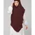 Brown  Polyester georgette Triangle tow layers tie at back Ready to wear Hijab cum Naqab