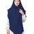 Navy  Polyester georgette Triangle tow layers tie at back Ready to wear Hijab cum Naqab