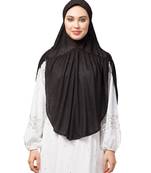 Black 100% Viscose Knits/ Hosiery gathered Instant Ready to Wear Prayer Hijab