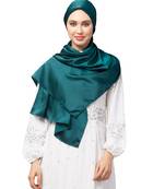 Peacock Teal Silky Satin Royal Touch Silky Shiny Solid Hijab