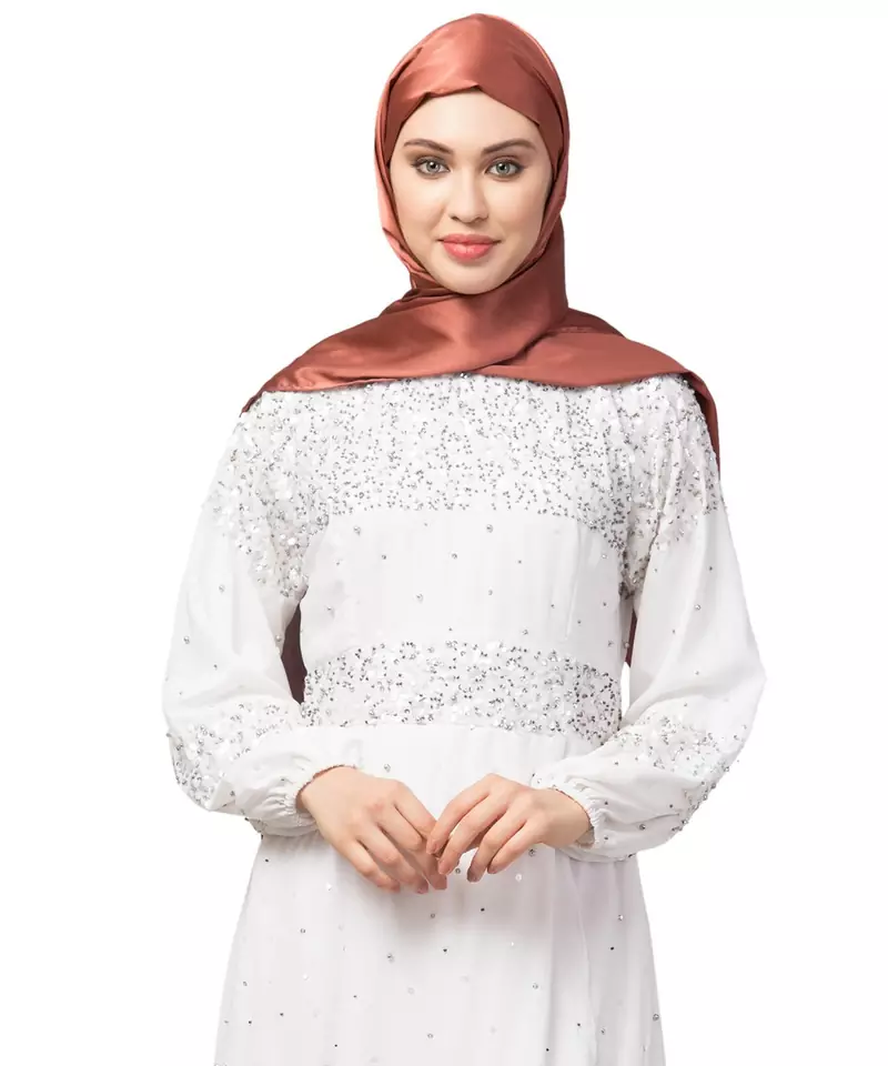 Rose gold Silky Satin Royal Touch Silky Shiny Solid Hijab