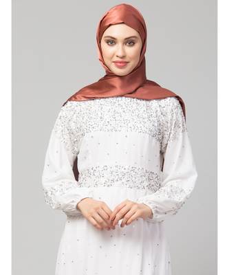 Rose gold Silky Satin Royal Touch Silky Shiny Solid Hijab 2