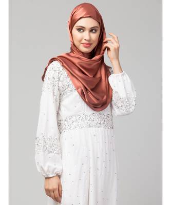 Rose gold Silky Satin Royal Touch Silky Shiny Solid Hijab 5