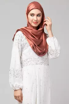 Rose gold Silky Satin Royal Touch Silky Shiny Solid Hijab