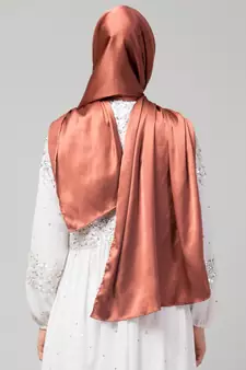 Rose gold Silky Satin Royal Touch Silky Shiny Solid Hijab