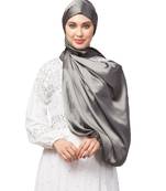 Steel Grey Silky Satin Royal Touch Silky Shiny Solid Hijab