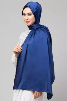 Royal blue Silky Satin Royal Touch Silky Shiny Solid Hijab