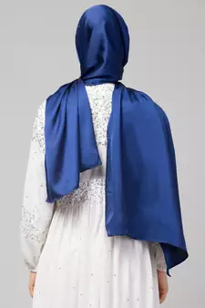 Royal blue Silky Satin Royal Touch Silky Shiny Solid Hijab
