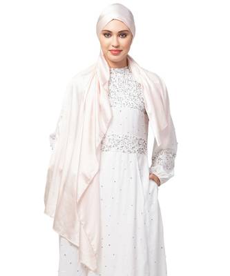 Pastel Pink Silky Satin Royal Touch Silky Shiny Solid Hijab 1