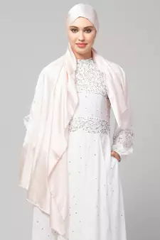 Pastel Pink Silky Satin Royal Touch Silky Shiny Solid Hijab