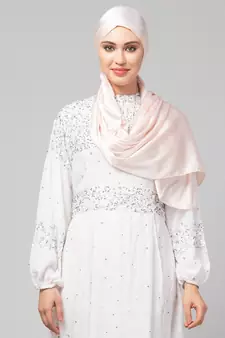 Pastel Pink Silky Satin Royal Touch Silky Shiny Solid Hijab