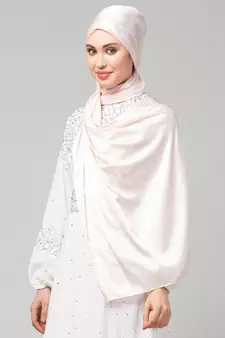 Pastel Pink Silky Satin Royal Touch Silky Shiny Solid Hijab