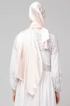 Pastel Pink Silky Satin Royal Touch Silky Shiny Solid Hijab
