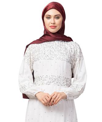 Scarlet Maroon Silky Satin Royal Touch Silky Shiny Solid Hijab 5
