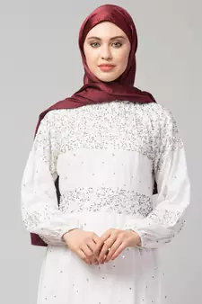 Scarlet Maroon Silky Satin Royal Touch Silky Shiny Solid Hijab