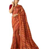 Yellow printed georgette saree with blouse