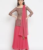 Tan self design georgette salwar