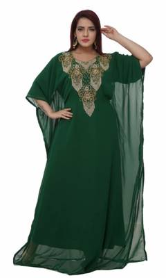 Dark Green Hand Embroidered Farasha 1