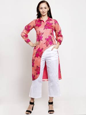 Pink printed cotton short-dresses 1