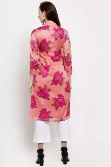 Pink printed cotton short-dresses