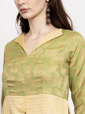 Green printed cotton long-dresses 2