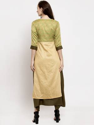 Green printed cotton long-dresses 4