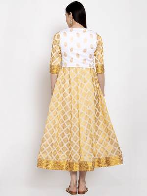 White printed silk long-dresses 3