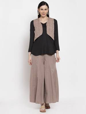 Black printed viscose rayon long-dresses 1