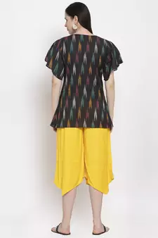 Black plain cotton short-dresses