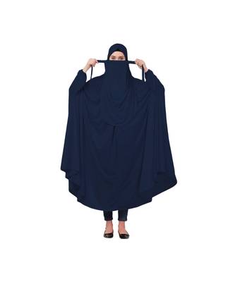 Navy Blue 100% Viscose Knits-Jersey Extra Nose Piece Head To Toe Free Size hijab 1