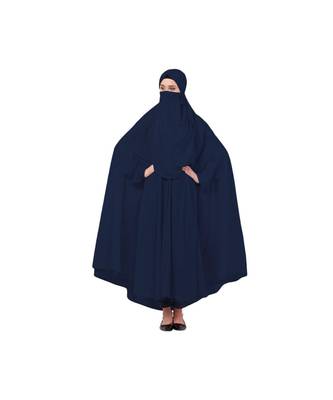 Navy Blue 100% Viscose Knits-Jersey Extra Nose Piece Head To Toe Free Size hijab 2